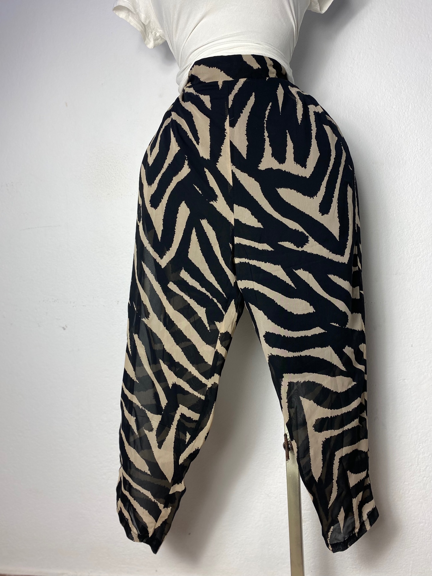 Pantalon imprimé zèbre chic Taille standard