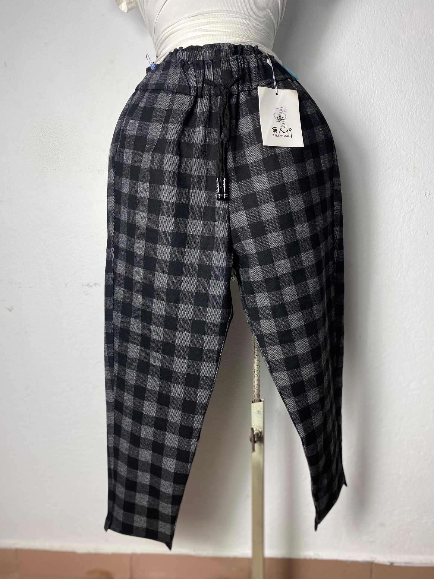 Pantalon à carreaux doux taille M L XL XXL