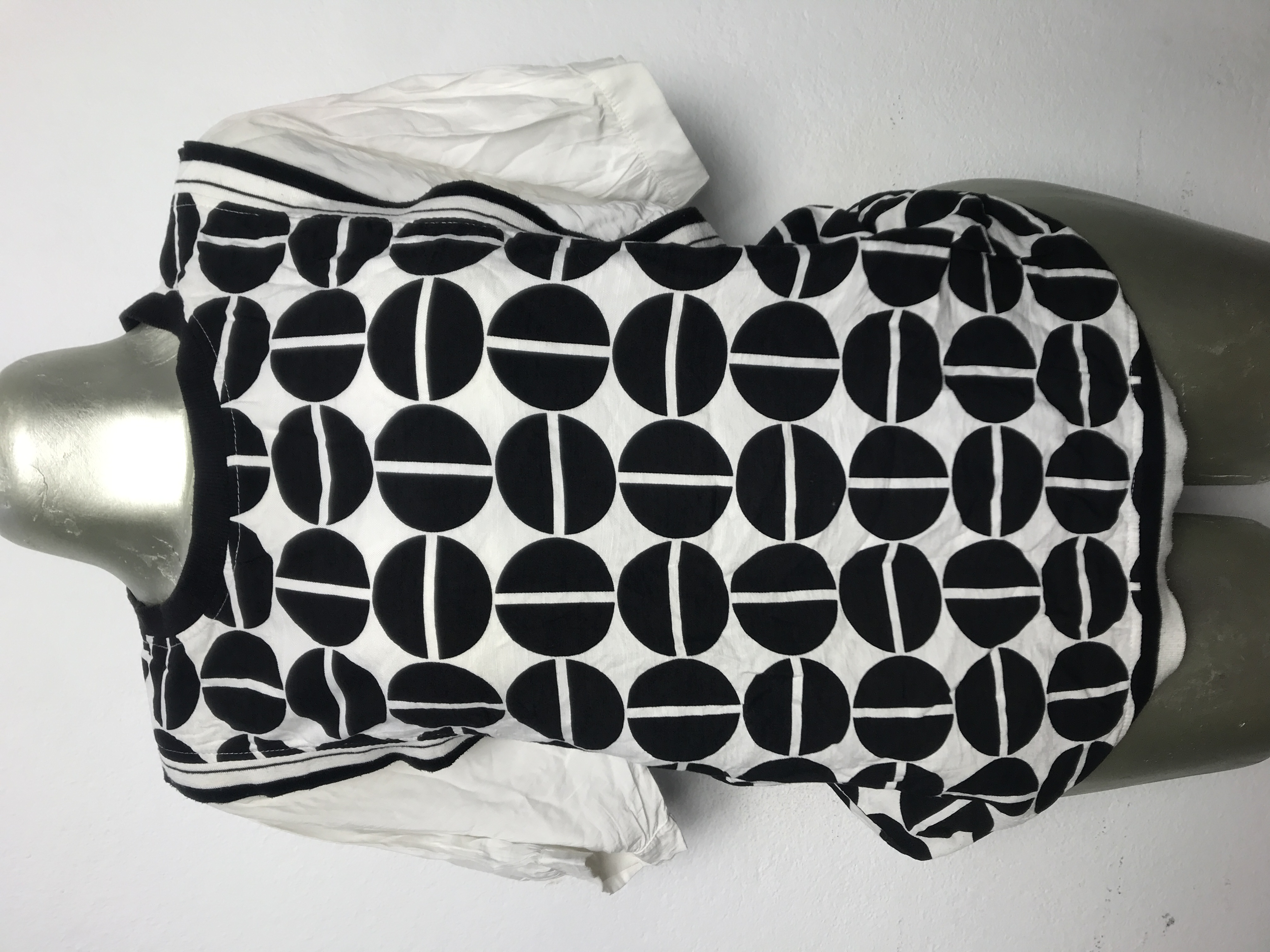 T-shirt à motif géométrique Blanc noir taille M L XL