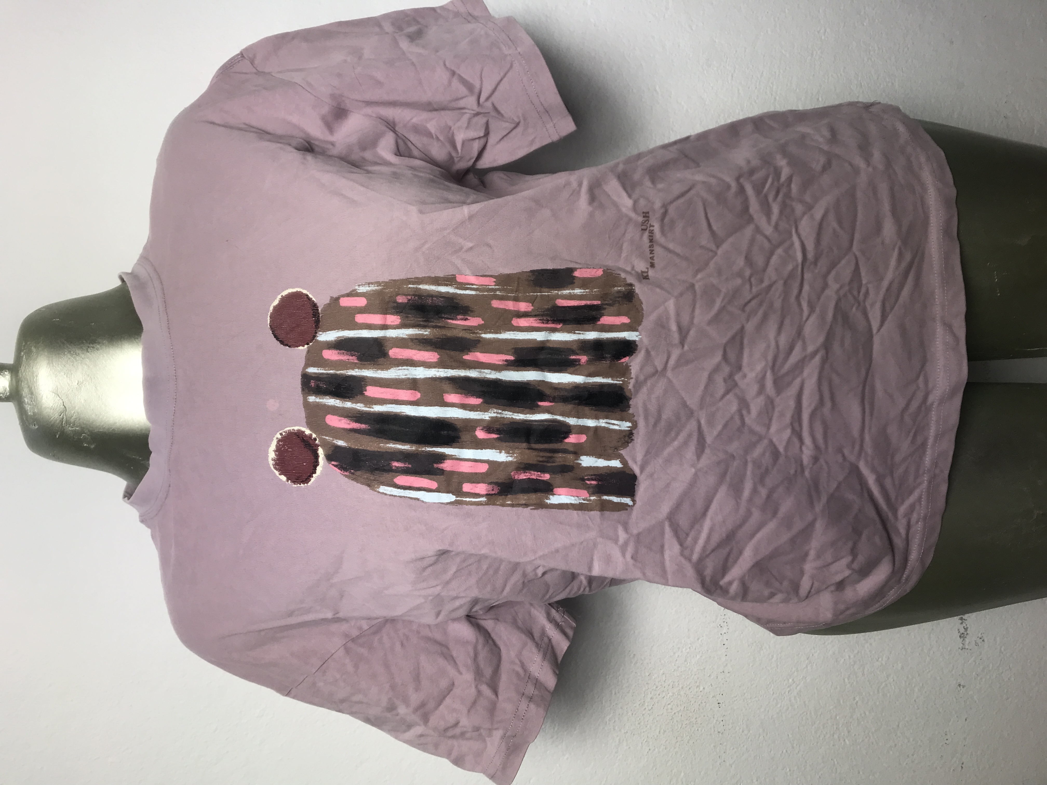 T-shirt rose imprimé artistique Taille S M LXL