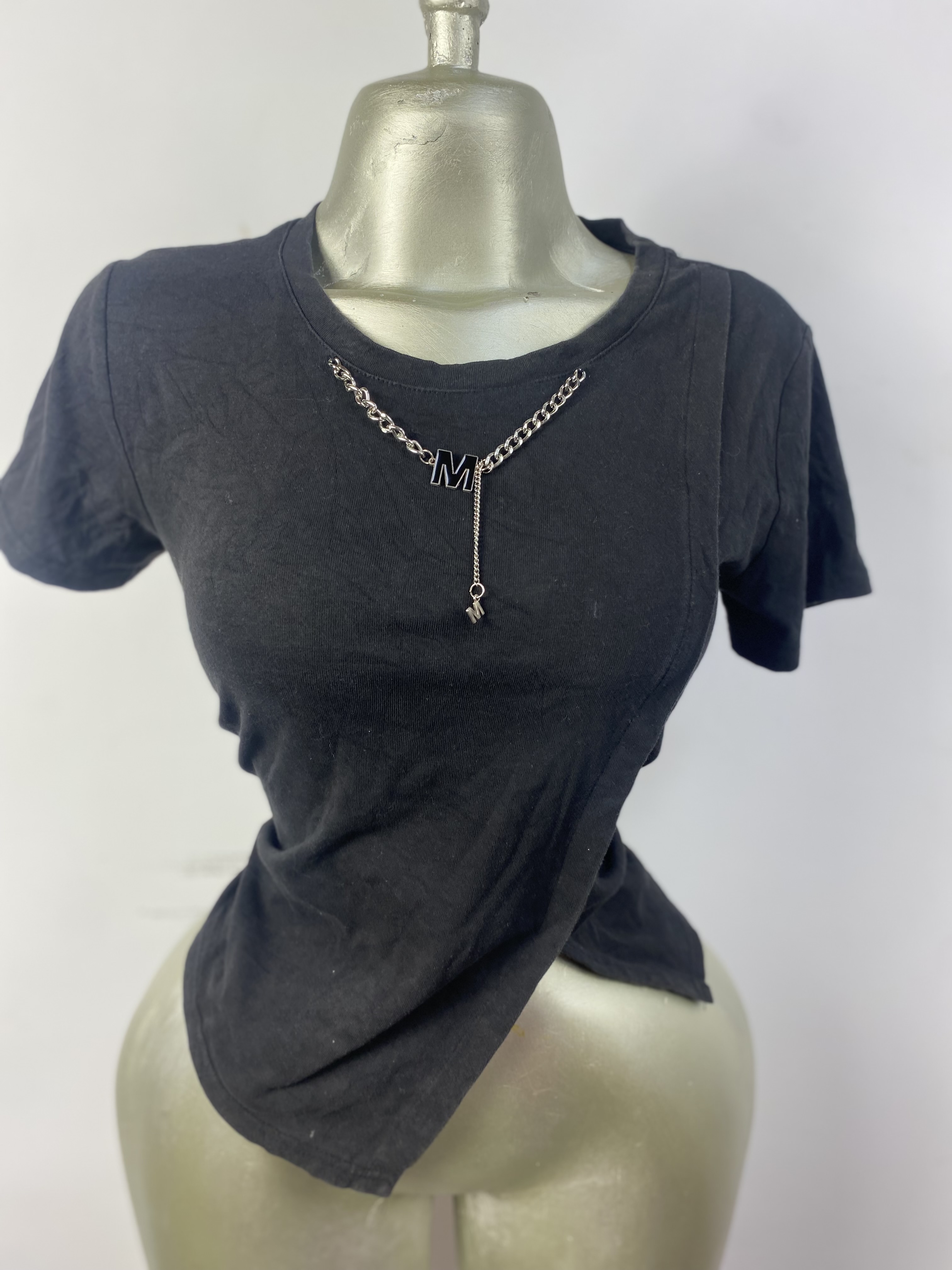 Top noir en coton taille S M L