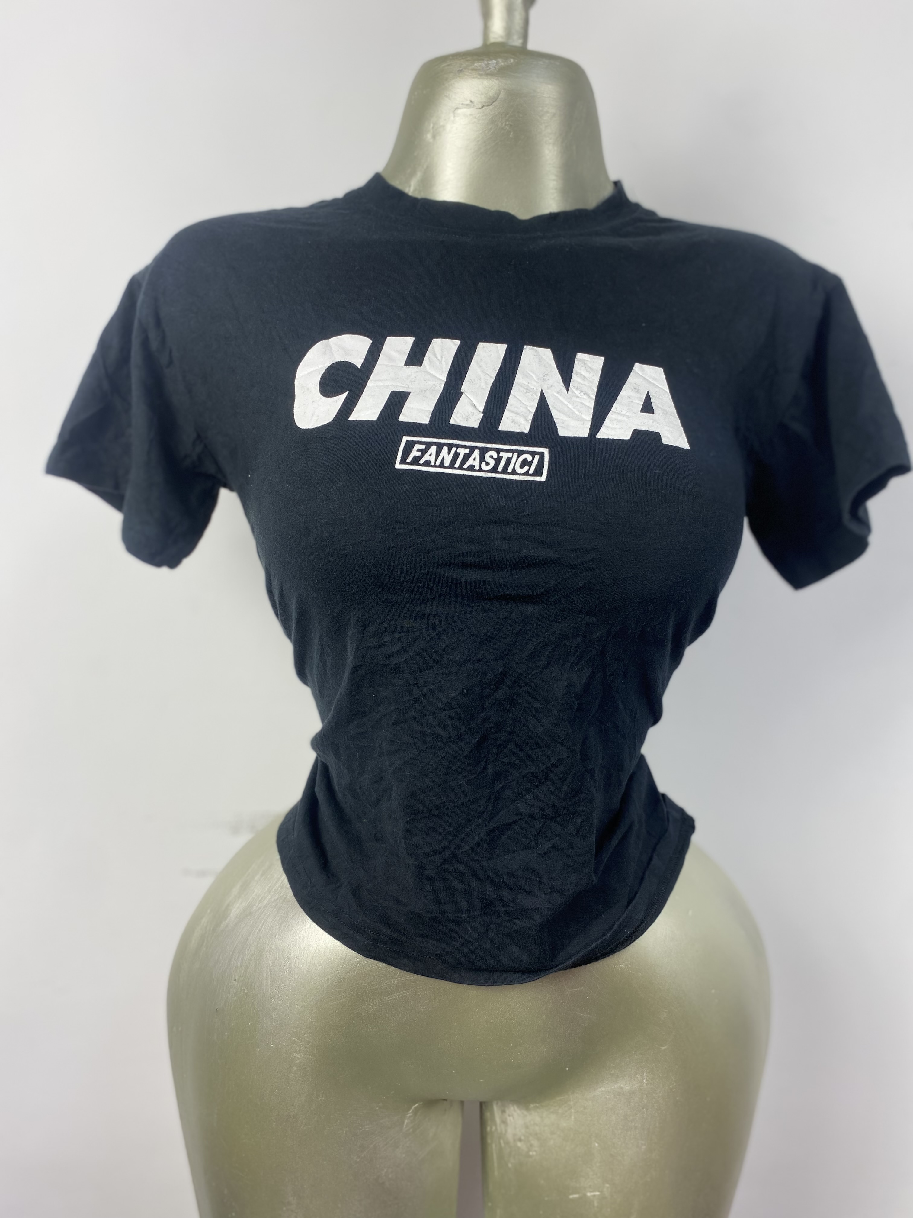 Top noir en coton taille M L