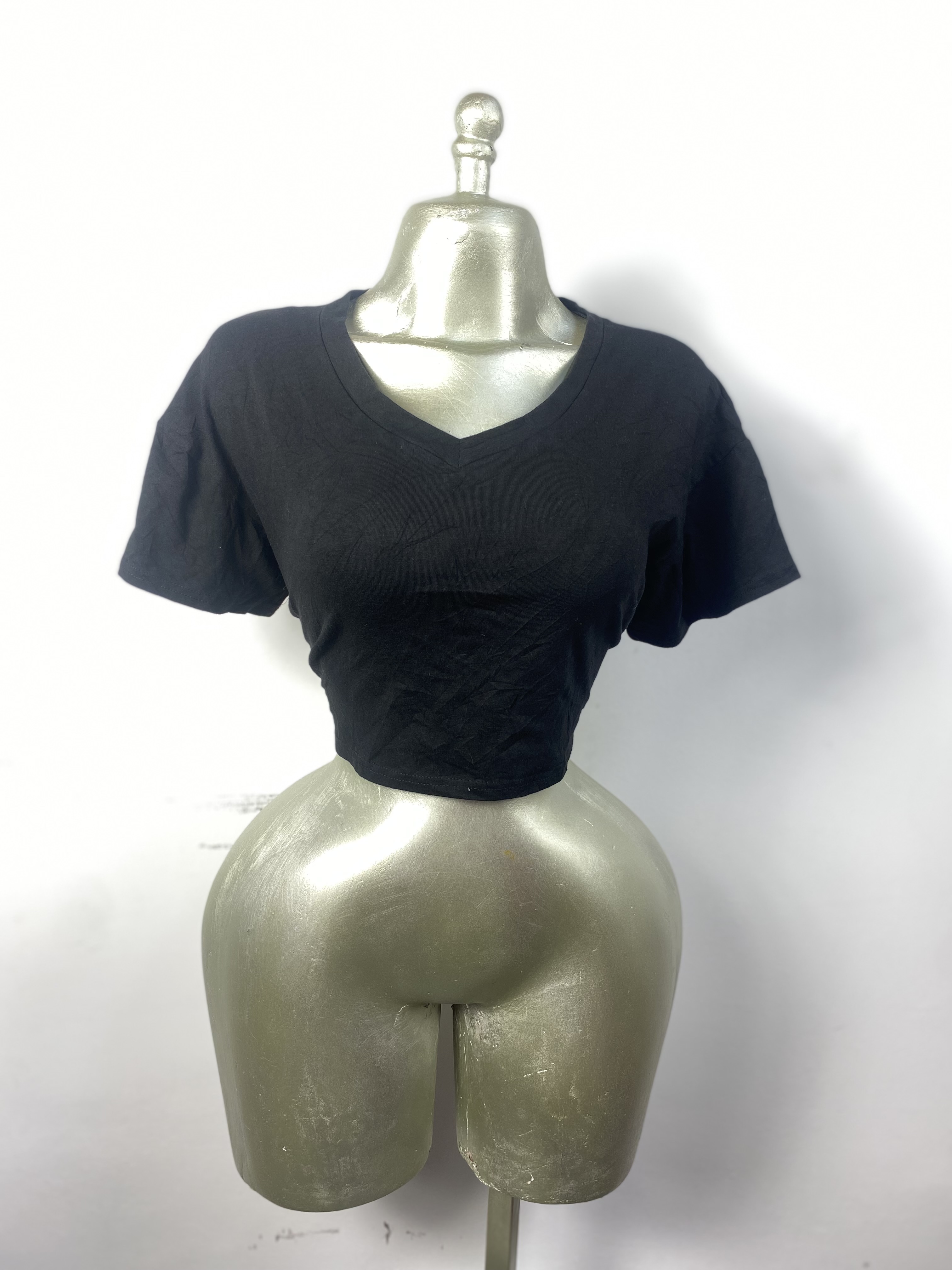 Top noir en coton taille M