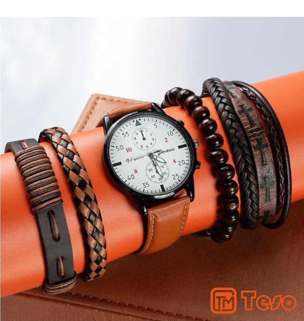 Teso Teso Men's Brown Quartz Watch - Alloy Case, PU Strap, Analog Display