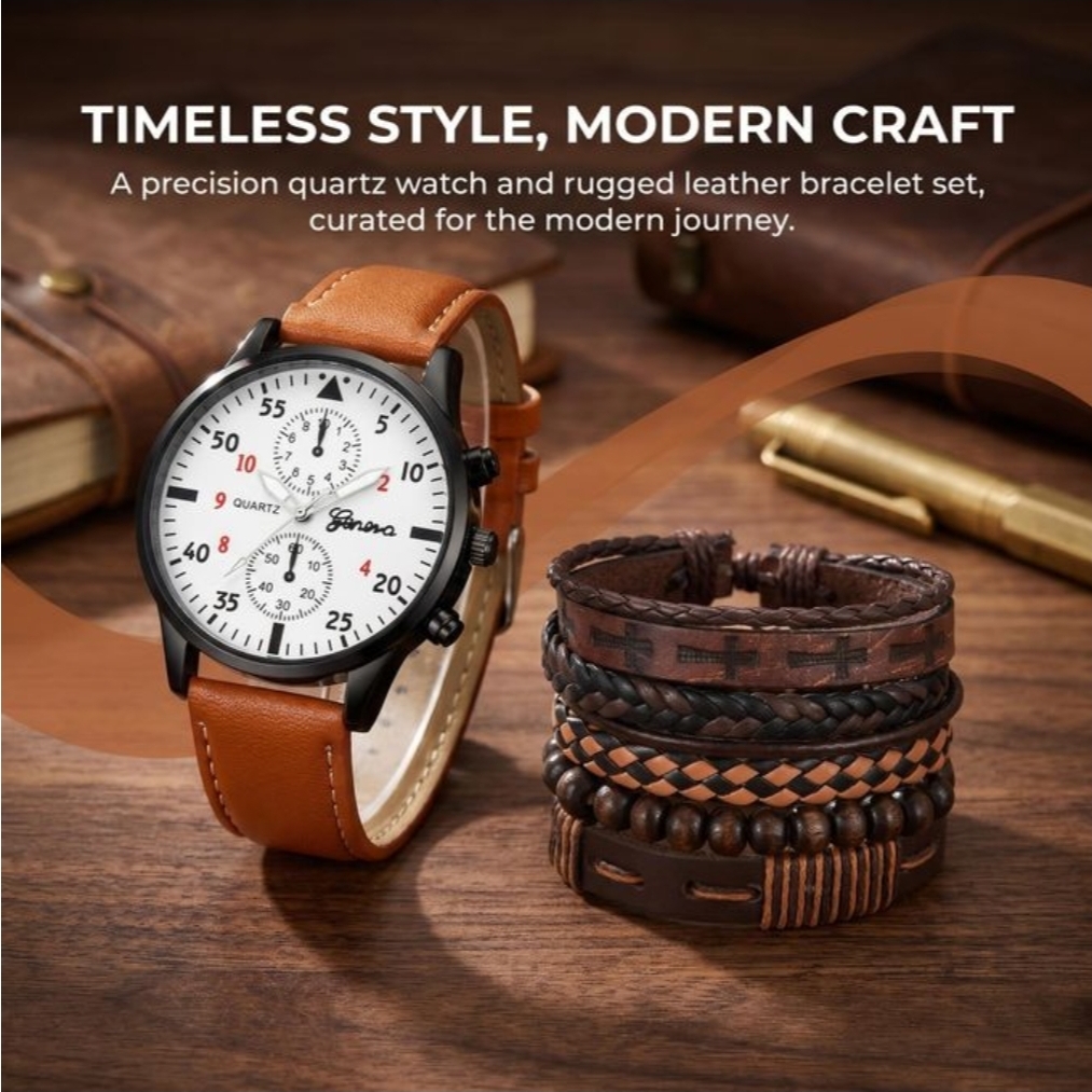Teso Teso Men's Brown Quartz Watch - Alloy Case, PU Strap, Analog Display